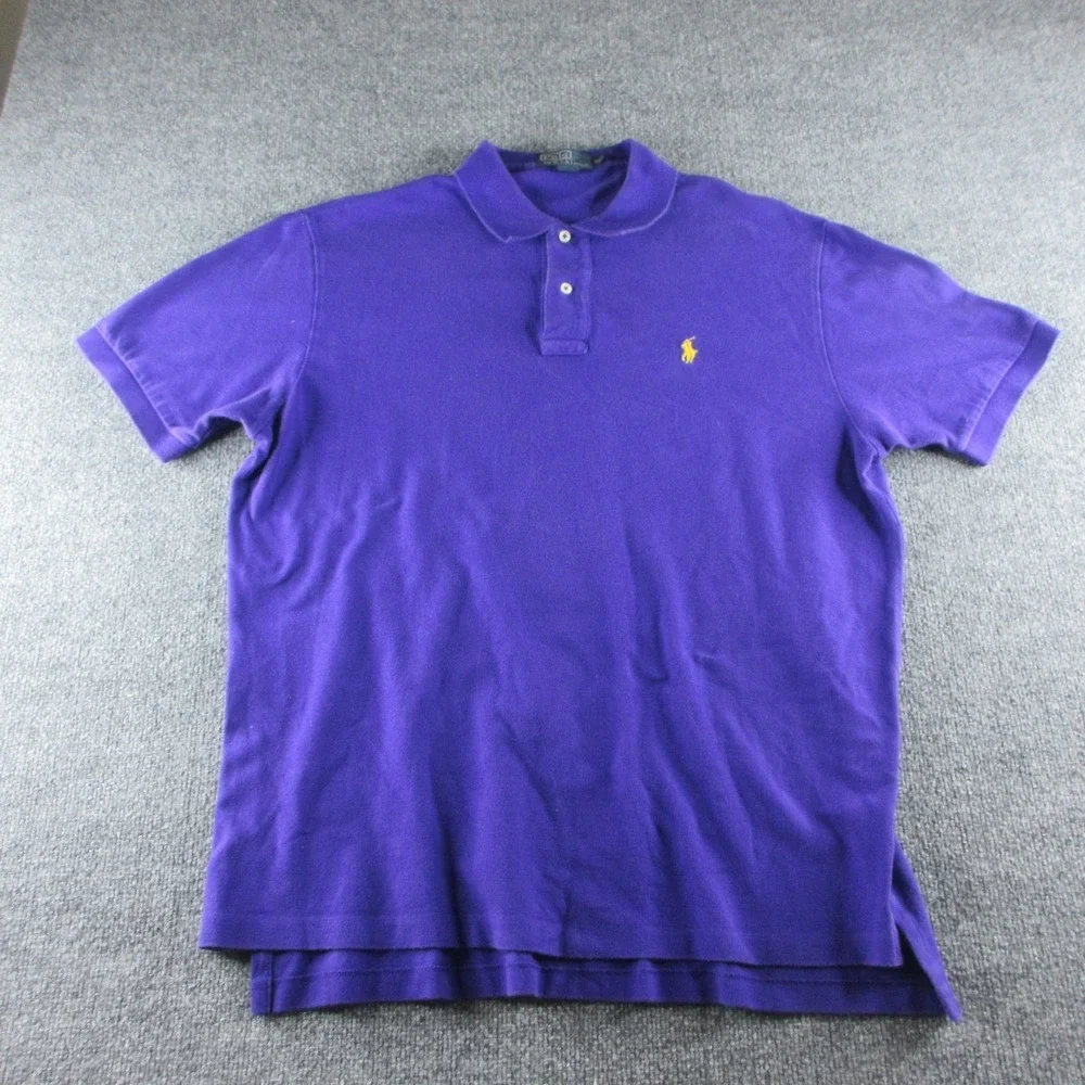 Polo Ralph Lauren Polo Shirt Mens XL Purple Short Sleeve Cotton Pony Logo